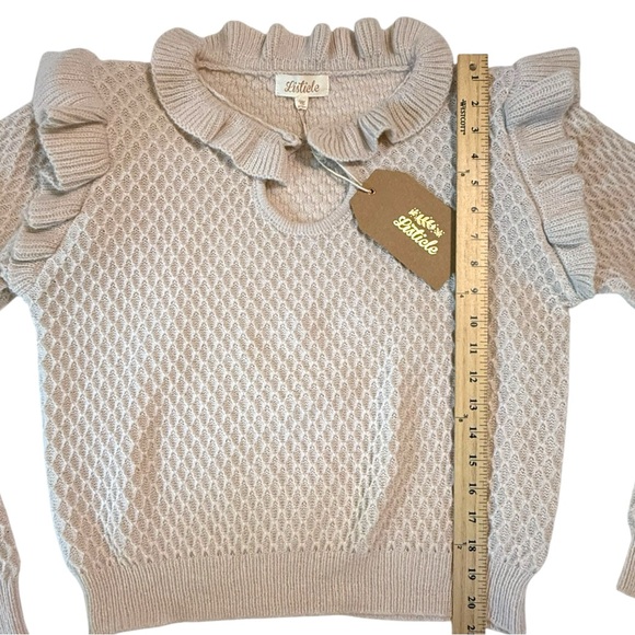 Listicle | Women's Cream Ruffle Sweater M - Picture 4 of 5